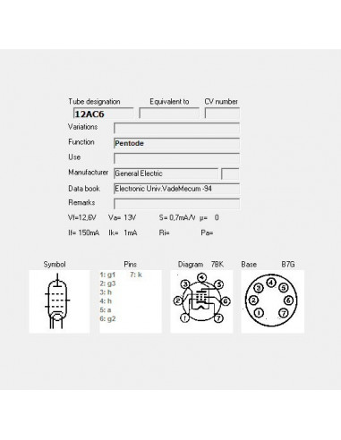 12AC6 capture d'écran de TubeData