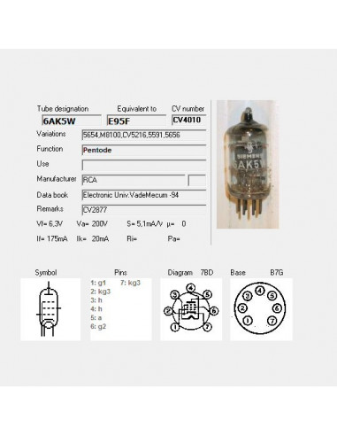 6AK5W capture d'écran de TubeData