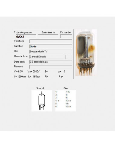 6AX3 capture d'écran de TubeData