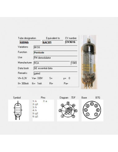 6BN6 capture d'écran de TubeData