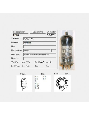 EF40 capture d'écran de TubeData