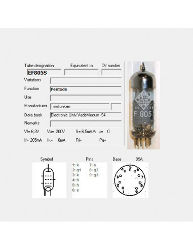 EF805S capture d'écran de TubeData